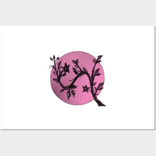 Cherry Blossom Moon Posters and Art